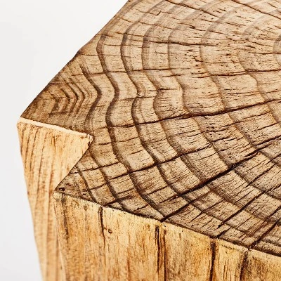 Indoor/Outdoor Faux Concrete Stump Accent Table Brown - Threshold™ Designed With Studio McGee 4 Indoor/Outdoor Faux Concrete Stump Accent Table Brown - Threshold™ Designed With Studio McGee - Image 4