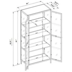 60" Crystal Cove Glass Cabinet Black - Threshold™ Designed With Studio McGee 13 60" Crystal Cove Glass Cabinet Black - Threshold™ Designed With Studio McGee -Threshold Living Room Sales Store GUEST 077c9530 b6e5 4ff2 8a6c 21b25ae09cb5