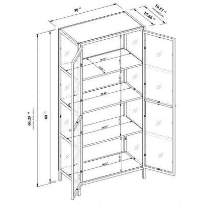60" Crystal Cove Glass Cabinet Black - Threshold™ Designed With Studio McGee 7 60" Crystal Cove Glass Cabinet Black - Threshold™ Designed With Studio McGee - Image 7