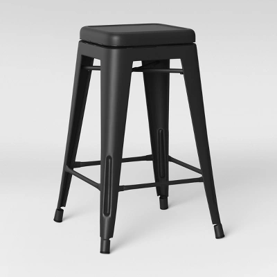 Set Of 2 Carlisle Backless Swivel Counter Height Barstool Matte Black - Threshold™ 3 Set Of 2 Carlisle Backless Swivel Counter Height Barstool Matte Black - Threshold™ - Image 3