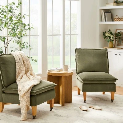Talbert Pillow Top Slipper Chair With Casters - Threshold™ Designed With Studio McGee 1 Talbert Pillow Top Slipper Chair With Casters - Threshold™ Designed With Studio McGee