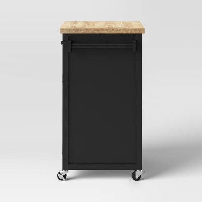 Windham Wood Top Kitchen Cart - Black - Threshold™ 4 Windham Wood Top Kitchen Cart - Black - Threshold™ - Image 4
