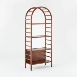 72" Holladay Curved Wooden Bookcase - Threshold™ Designed With Studio McGee -Threshold Living Room Sales Store GUEST 245145c7 43e9 43cb 9096 d7c8d5f6dc83
