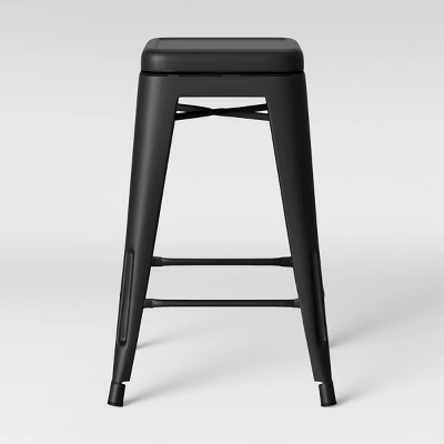 Set Of 2 Carlisle Backless Swivel Counter Height Barstool Matte Black - Threshold™ 2 Set Of 2 Carlisle Backless Swivel Counter Height Barstool Matte Black - Threshold™ - Image 2