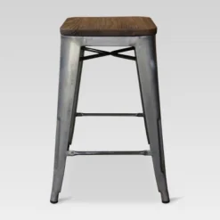 Set Of 2 Hampden Industrial 24" Counter Height Barstool Natural Metal - Threshold™ -Threshold Living Room Sales Store GUEST 409db75d c29b 4926 bec6 cf73119ea7dd