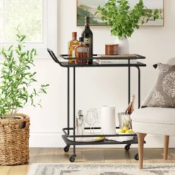 Beaufort Metal Bar Cart Black - Threshold™