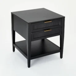 East Bluff 2 Drawers Woven Accent Table Black - Threshold™ Designed With Studio McGee -Threshold Living Room Sales Store GUEST 575de8be 7e88 4543 b84c fdce79d39cf3