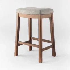 Candor Wood And Upholstered Saddle Counter Height Barstool - Threshold™ -Threshold Living Room Sales Store GUEST 5b16e3f6 659a 452c 94c6 c37d9de19550