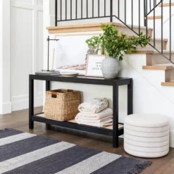 Console Table With Woven Rattan Shelf Black - Threshold™ Designed With Studio McGee -Threshold Living Room Sales Store GUEST 5cacba25 9de0 4a9b 86d8 dd94f14308e1