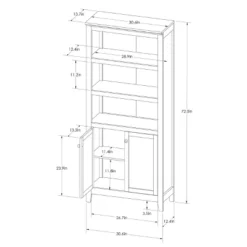 72" Carson 5 Shelf Bookcase With Doors - Threshold™ -Threshold Living Room Sales Store GUEST 5fdf42c1 8555 4b08 bc20 610b4dd9a0ed