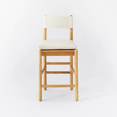 Emery Wood Counter Height Barstool With Upholstered Seat And Sling Back Natural - Threshold™ Designed With Studio McGee 2 Emery Wood Counter Height Barstool With Upholstered Seat And Sling Back Natural - Threshold™ Designed With Studio McGee - Image 2