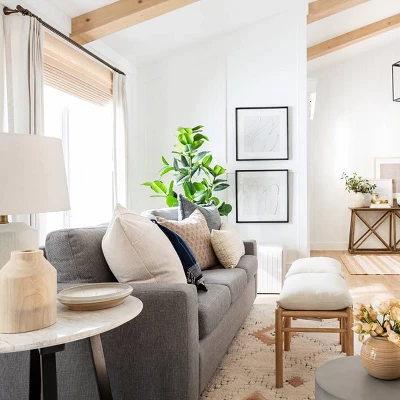 Mercer Rolled Upholstered Arm Chair With Casters Cream - Threshold™ Designed With Studio McGee 8 Mercer Rolled Upholstered Arm Chair With Casters Cream - Threshold™ Designed With Studio McGee - Image 8