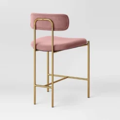 Orion Luxe Backed Counter Height Barstool With Brass Legs Blush Velvet - Threshold™ -Threshold Living Room Sales Store GUEST 6fae67b2 b02e 4960 846e d794af26c1cf