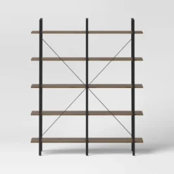 72" Banks 5 Shelf H Frame Bookcase Brown - Threshold™ 6 72" Banks 5 Shelf H Frame Bookcase Brown - Threshold™ -Threshold Living Room Sales Store GUEST 743af568 244d 4185 945b 61dfbce51f78