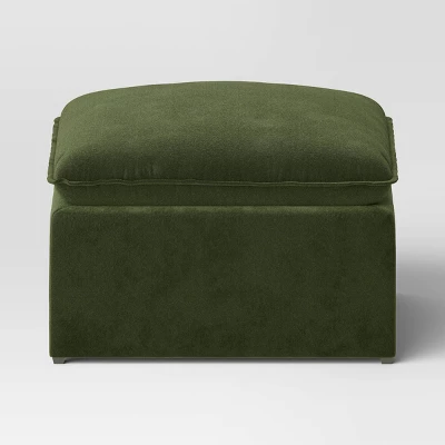 Haven Velvet Modular French Seam Sofa Ottoman Dark Green - Threshold™ 2 Haven Velvet Modular French Seam Sofa Ottoman Dark Green - Threshold™ - Image 2