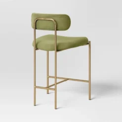 Orion Luxe Backed Counter Height Barstool With Brass Legs Olive Green Velvet - Threshold™ -Threshold Living Room Sales Store GUEST 7e783766 9223 4da7 9627 10de0ab7294f