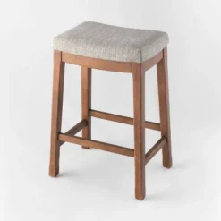 Candor Wood And Upholstered Saddle Counter Height Barstool - Threshold™ -Threshold Living Room Sales Store GUEST 80c1f2de 5ac5 48a3 9160 9e552e51230e