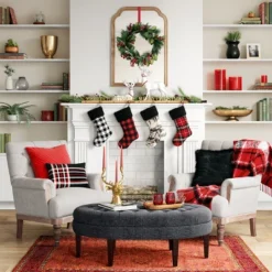 Buffalo Plaid Stool Blue - Threshold™ -Threshold Living Room Sales Store GUEST 85b36ccb d023 4ffd b2f4 7371d3b4b131