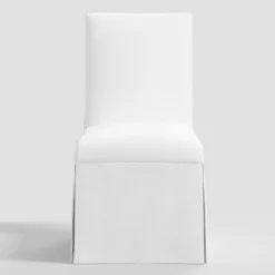 Samy Skirted Slipcover Dining Chair Twill White - Threshold™