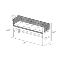 Elden Wood Bench With Woven Back And Loose Cushion Seat - Threshold™ Designed With Studio McGee -Threshold Living Room Sales Store GUEST 8f053347 15e4 4064 81c1 72a38bf0a4d6
