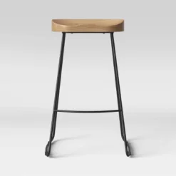 Hull Low Back Barstool Wood/Metal - Threshold™ -Threshold Living Room Sales Store GUEST 94c2a590 54b9 4e8d 8e3a 2a073684c565