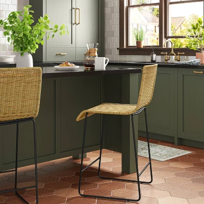 Chapin Modern Woven Counter Height Barstool With Metal Legs - Threshold™ 1 Chapin Modern Woven Counter Height Barstool With Metal Legs - Threshold™