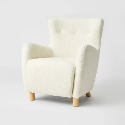 Kessler Wingback Faux Sherling Accent Chair Cream - Threshold™ Designed With Studio McGee -Threshold Living Room Sales Store GUEST a09f34e6 88c9 4d02 ba31 f262090269f8