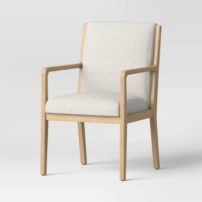 Esters Wood Arm Dining Chair Cream/Natural Wood - Threshold™ 2 Esters Wood Arm Dining Chair Cream/Natural Wood - Threshold™ - Image 2