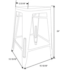 Set Of 2 Hampden Industrial 24" Counter Height Barstool Natural Metal - Threshold™ -Threshold Living Room Sales Store GUEST ce048798 02a7 4c5f 85a3 f37215469cab