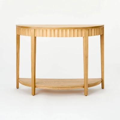 Thousand Oaks Wood Scalloped Demilune Console Table - Threshold™ Designed With Studio McGee 2 Thousand Oaks Wood Scalloped Demilune Console Table - Threshold™ Designed With Studio McGee - Image 2