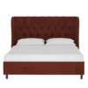 Wingback Platform Bed Velvet - Skyline Furniture