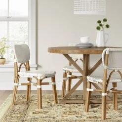 Canton Rattan And Woven Dining Chair White - Threshold™