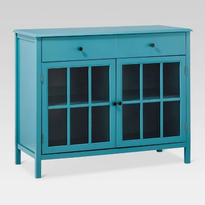Windham 2 Door Accent Buffet, Cabinet With Shelves - Teal - Threshold™ 1 Windham 2 Door Accent Buffet, Cabinet With Shelves - Teal - Threshold™