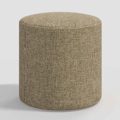 Round Thalia Ottoman In Textured Linen - Threshold™ 1 Round Thalia Ottoman In Textured Linen - Threshold™